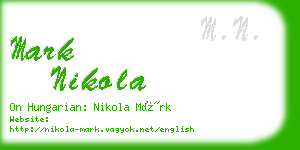 mark nikola business card